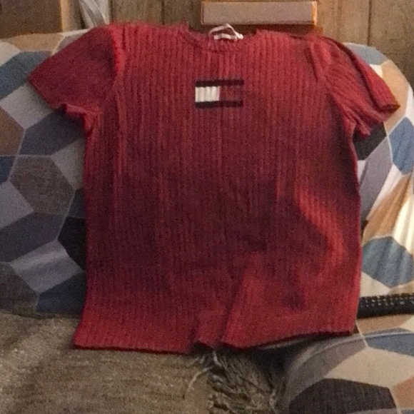 Red Tommy Hilfiger short sleeve sweater sz 1X - Picture 1 of 2